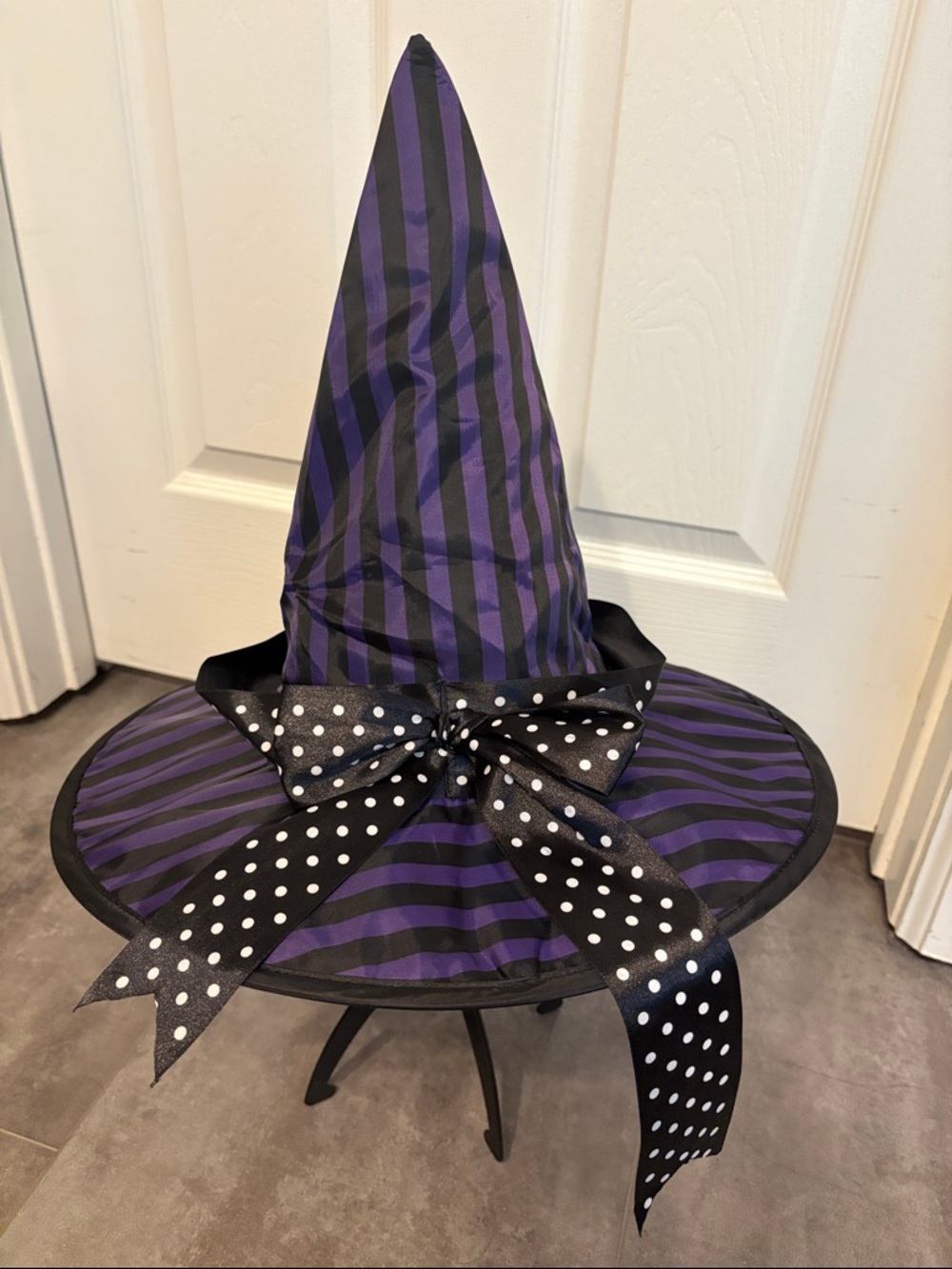 Purple & Black Striped Witch Hat Costume Accessory - Kids